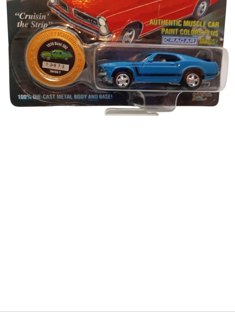 1995 Johnny Lightning MUSCLE CARS USA Series 1 1970 Ford Mustang Boss 302 Blue!